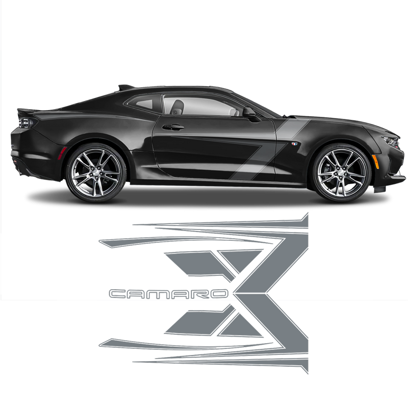 T-Stripes Side Graphic, Camaro 2016 - 2020 black