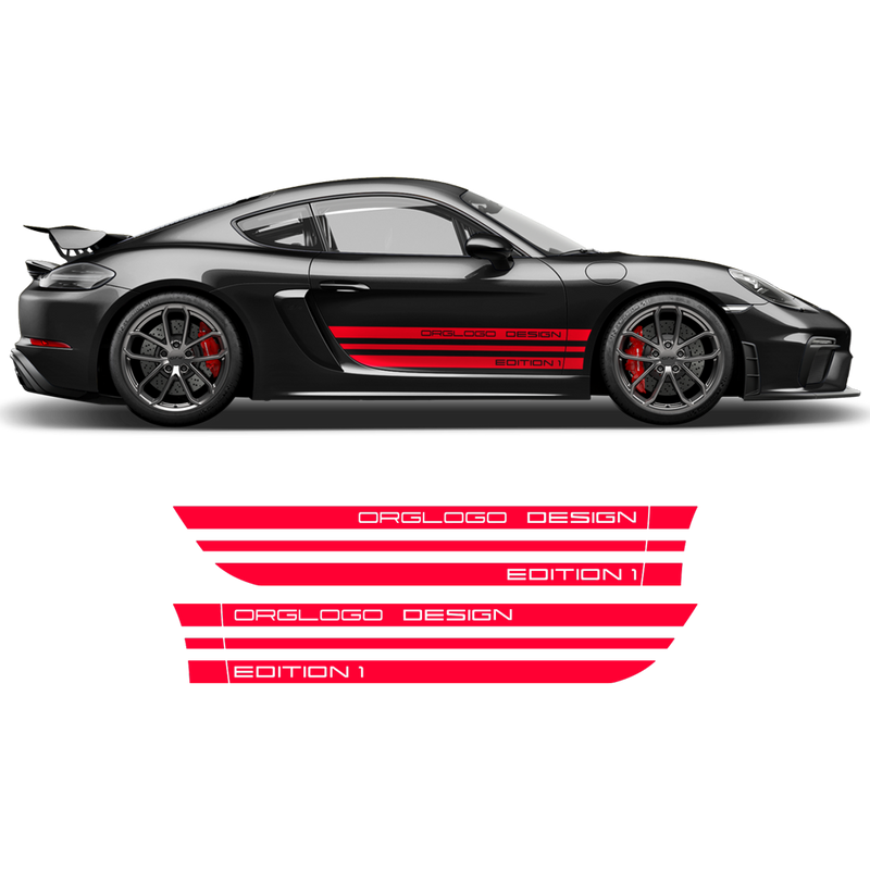 Porsche Design Edition 1 Racing stripes set, Cayman / Boxster 2005 - 2020 black