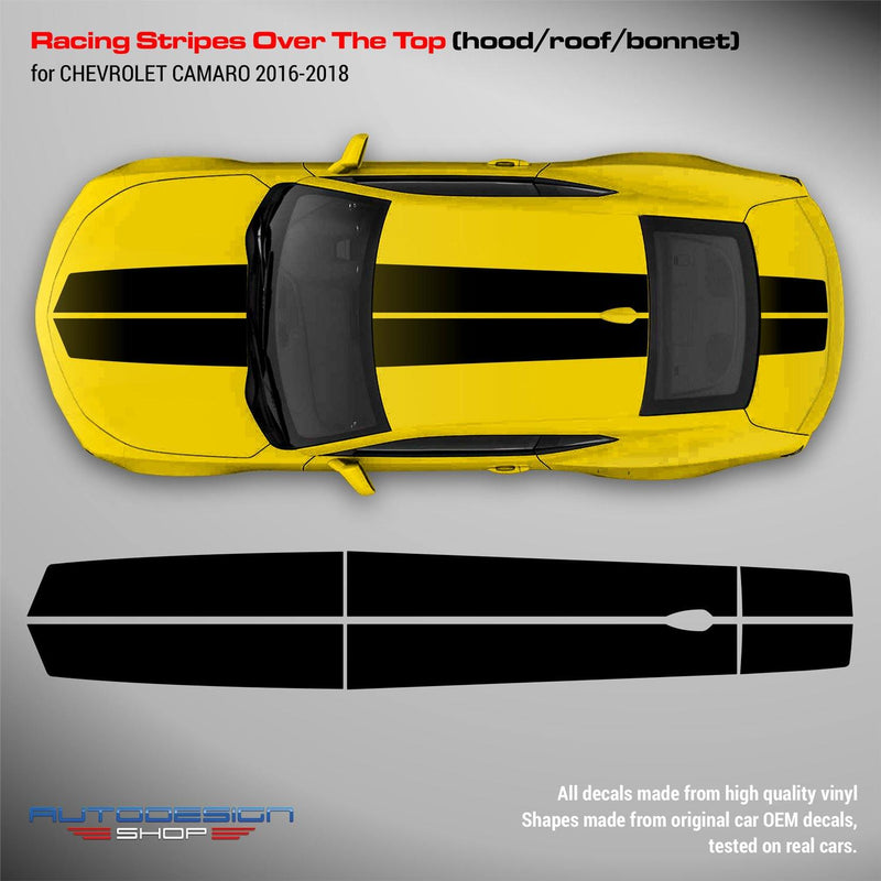 Chevrolet Camaro 2016 - 2018 Racing Stripes Over the Top - autodesign.shop
