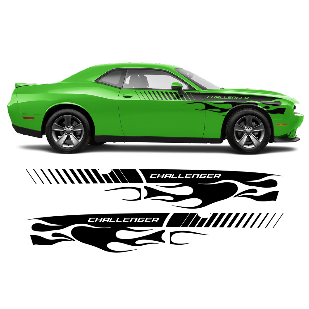 Flame Side Graphics Dodge Challenger 2011 2020 autodesign.shop