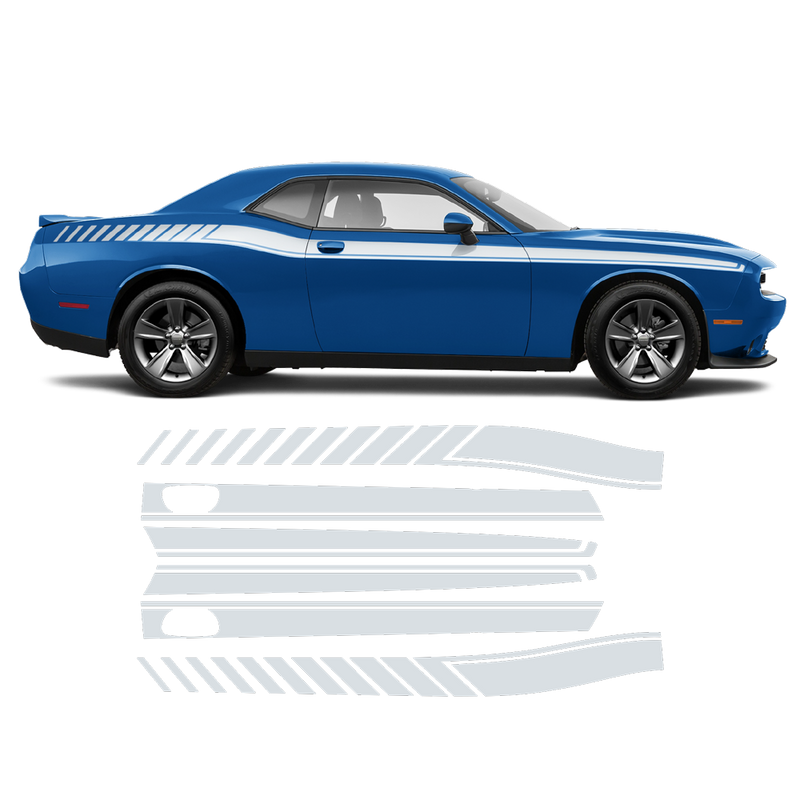 Long Side Stripes, Dodge Challenger 2011 - 2020 black