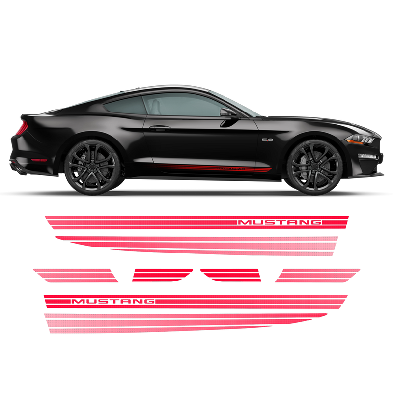 Faded Rocker Stripes for Mustang 2015 - 2020 black