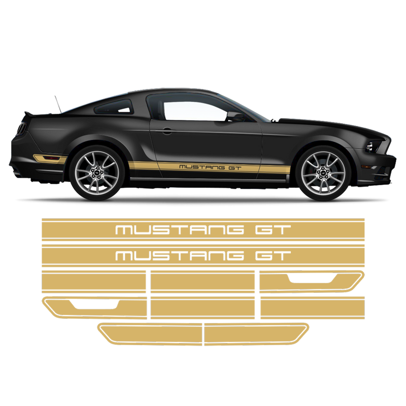 Rocker Panel Side stripes, for Ford Mustang 2005 - 2014 black