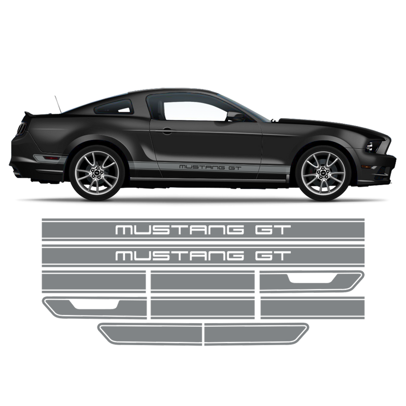 Rocker Panel Side stripes, for Ford Mustang 2005 - 2014 black