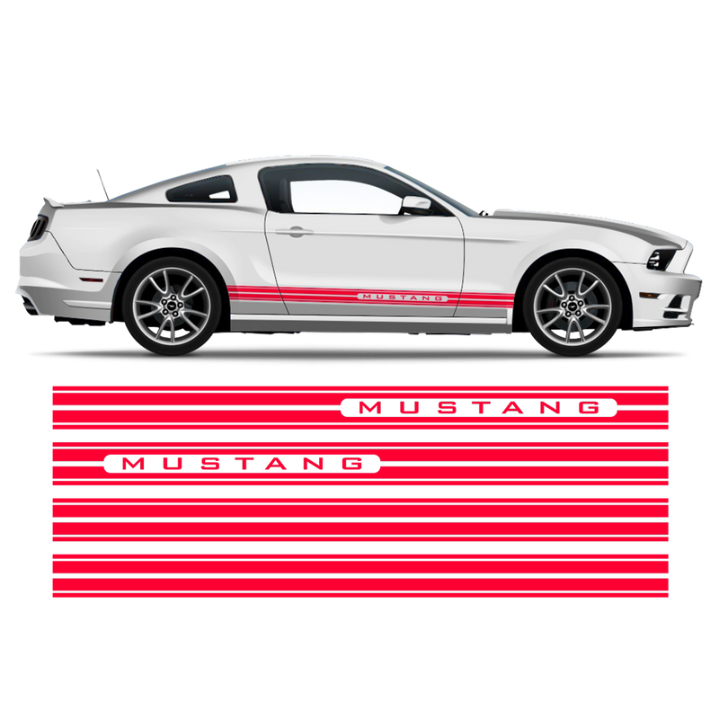 Rocker Panel Stripes for, Ford Mustang 2005 - 2014 black