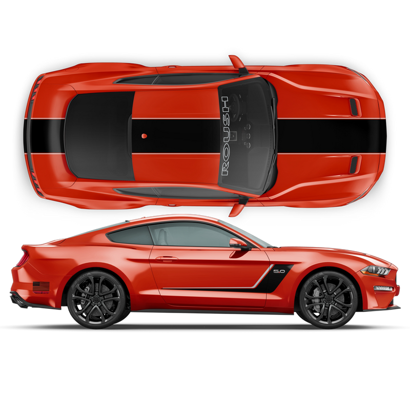 Roush Stage3 Two Colors Racing Stripes Set, for Mustang 2015 - 2019