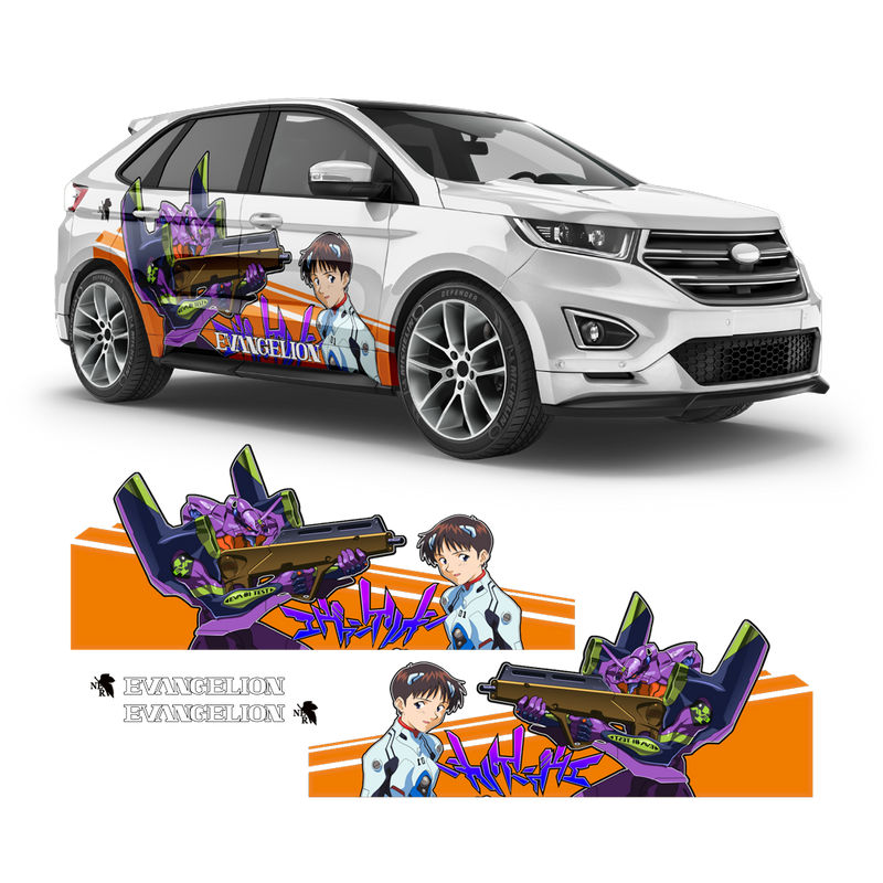 Itasha EVANGELION Anime Style Side Graphics, for any Car Body Decals - autodesign.shop