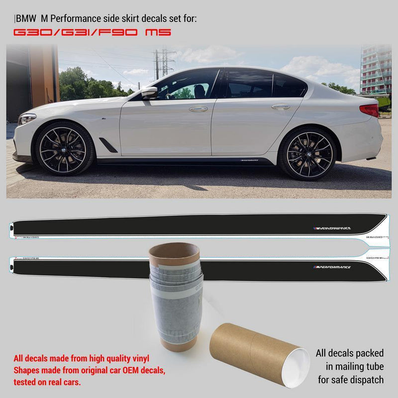 BMW M Performance Side skirt decals Set for M5 G30 /G31/F90 Decals - autodesign.shop