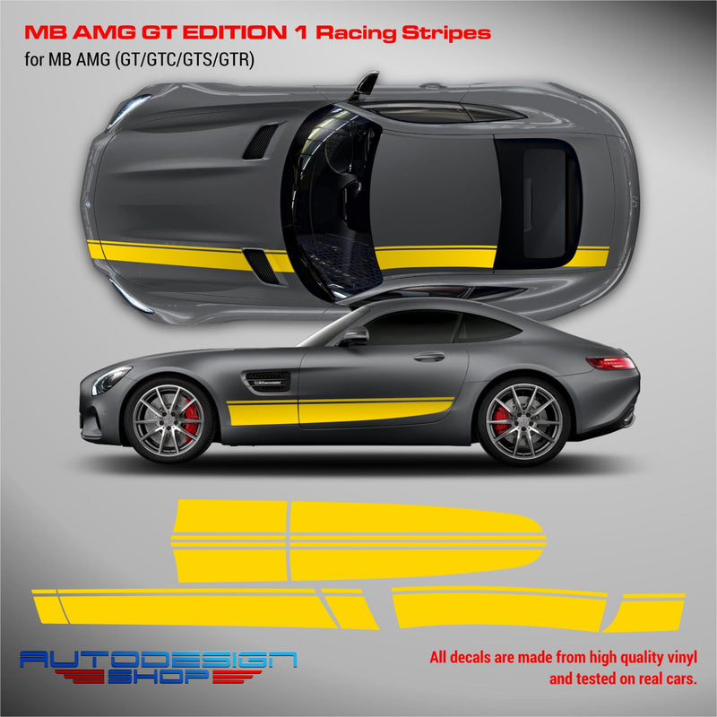 MB AMG GT Edition 1 Racing Stripes Decals - autodesign.shop
