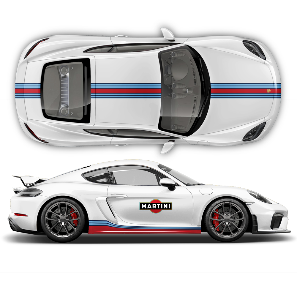 Martini Racing stripes set, for Cayman / Boxster