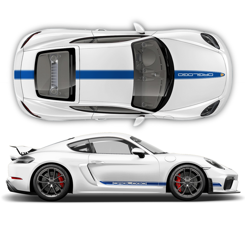 Racing Decals set in one color, Cayman / Boxster 2005 - 2018 black