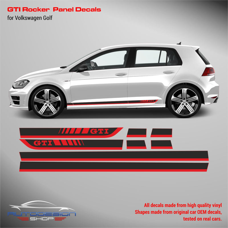 VW Golf 7 GTI rocker panel decals 2012 - 2019 Decals - autodesign.shop