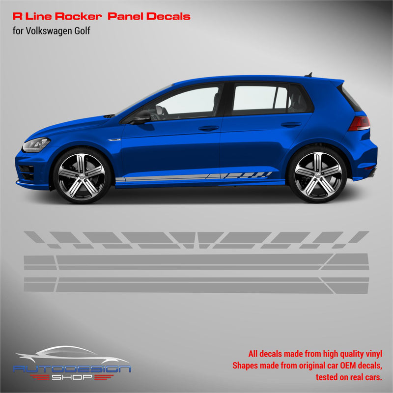 VW Golf 7 R LINE rocker panel decals 2012 - 2019 Decals - autodesign.shop
