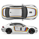 Rainbow Retro style Decals Set, for BMW M2 G87