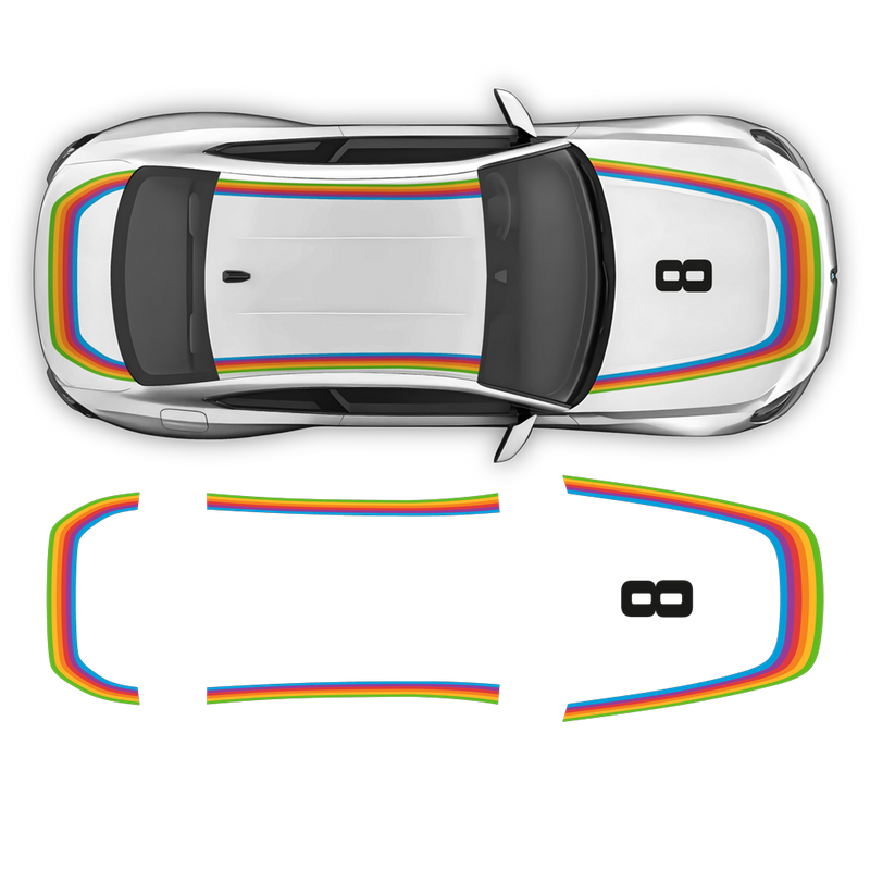 Rainbow Retro style Decals Set, for BMW M2 G87