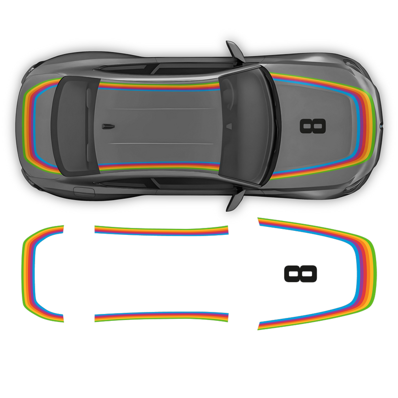 Rainbow Retro Decals Set, for BMW M2 G87