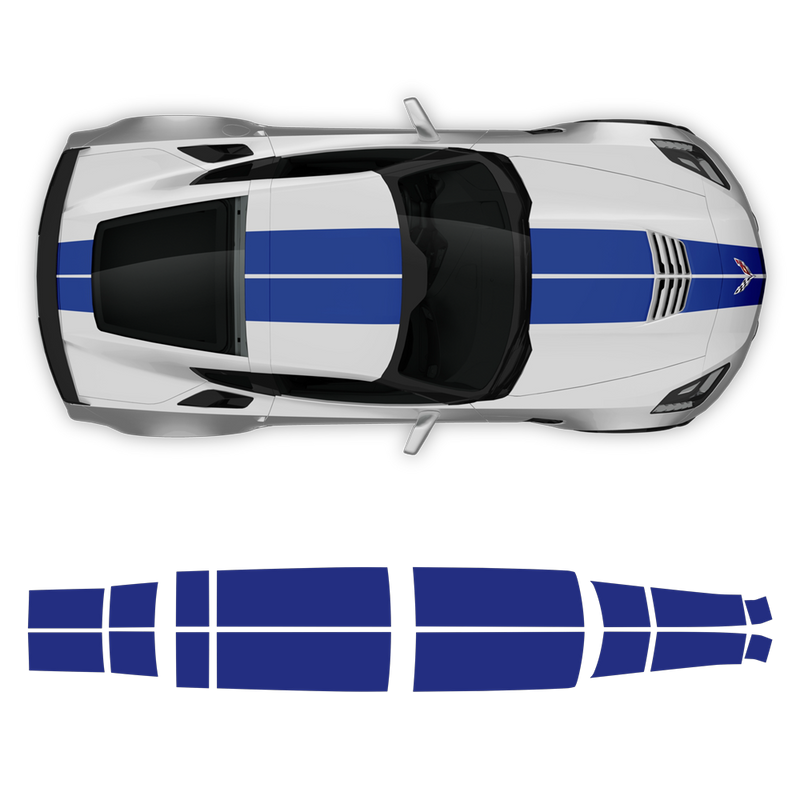 Racing Stripes Over The Top, for Corvette C7 Coupe 2014 - 2019