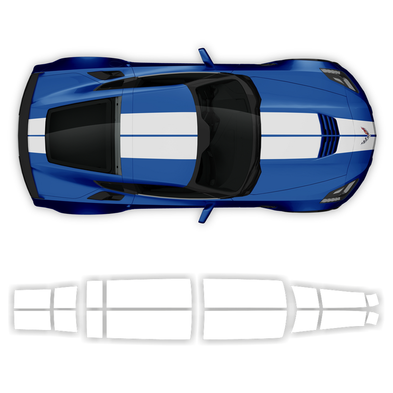 Racing Stripes Over The Top, for Corvette C7 Coupe 2014 - 2019