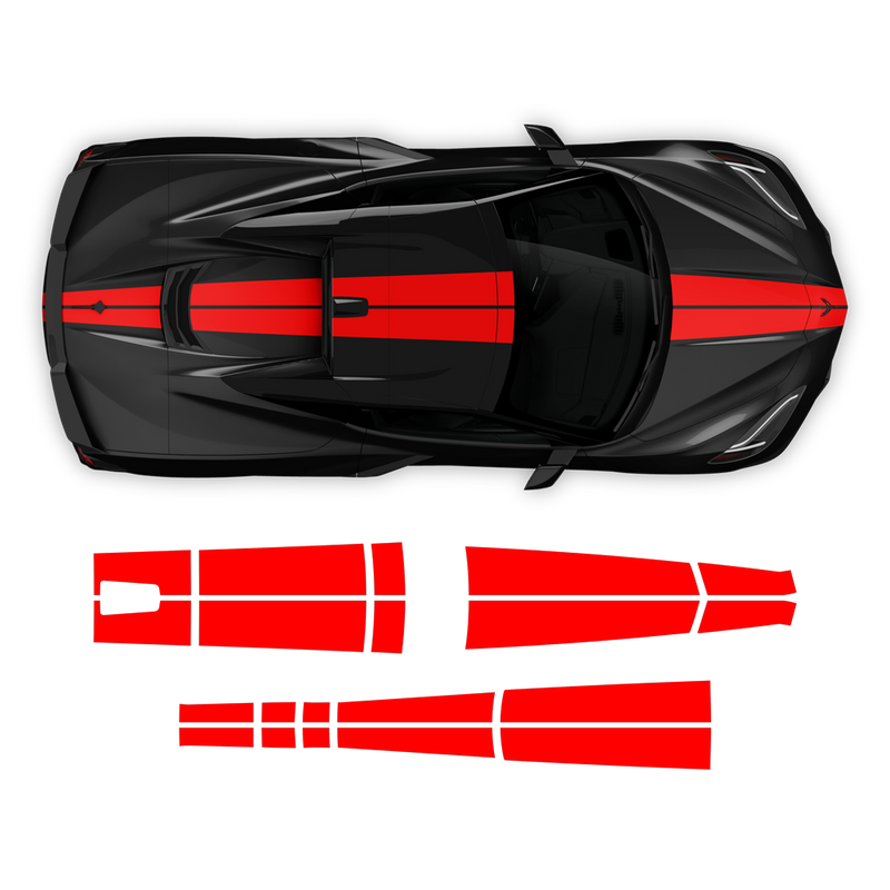 Racing Stripes Over The Top, for Corvette C8 2021 - 2024