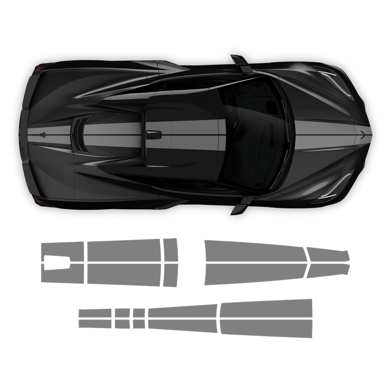 Racing Stripes Over The Top, for Corvette C8 2021 - 2024