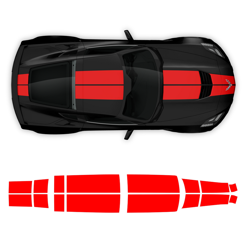 Racing Stripes Over The Top, for Corvette C7 Coupe 2014 - 2019