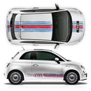 SCRATCHED MARTINI Racing STRIPES, for Fiat 500