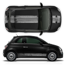 SCRATCHED MARTINI Racing STRIPES, for Fiat 500