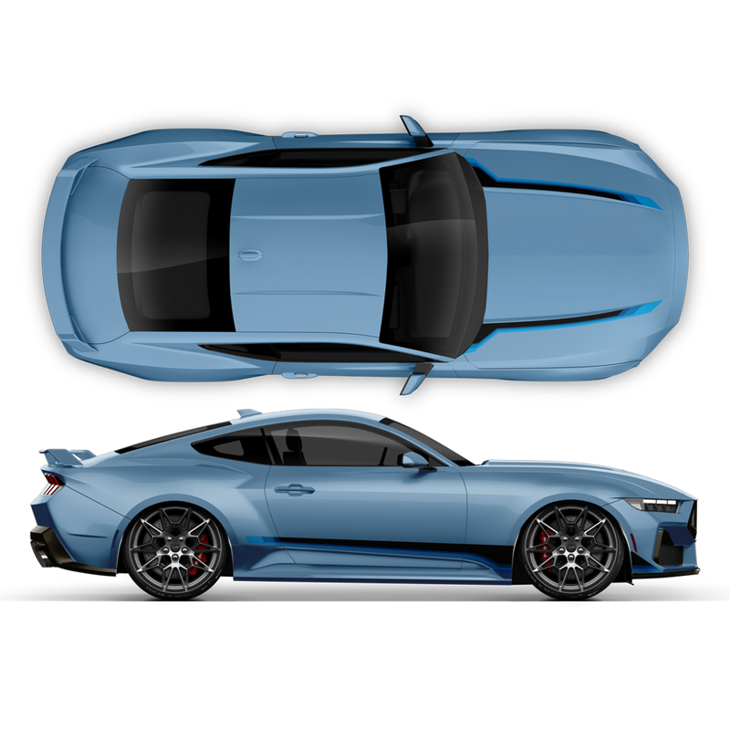 Gradient design decals set, for Ford Mustang 2024 (Gen7)