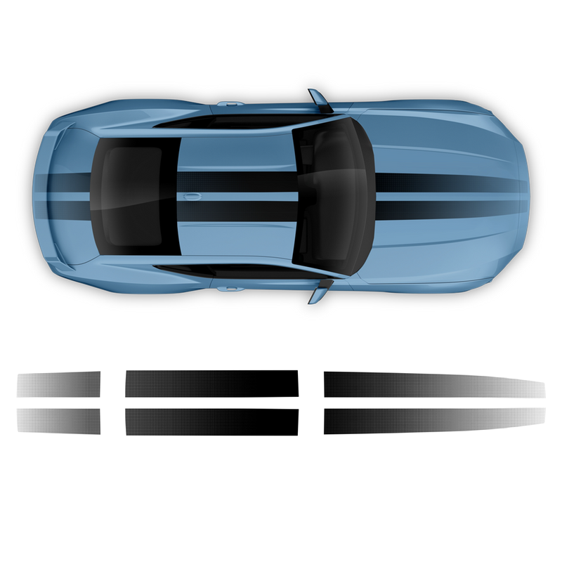 Faded Top Stripes, for Mustang 2024