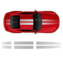Faded Top Racing Stripes Set, for Mustang 2024 - 2025 (Gen7)