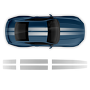 Faded Top Racing Stripes Set, for Mustang 2024 - 2025 (Gen7)