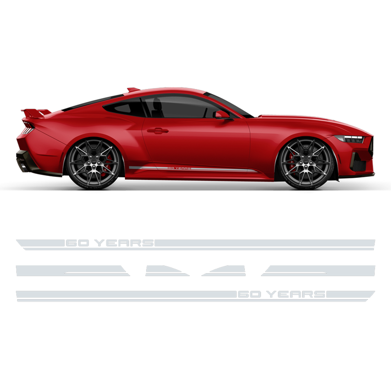 60th Anniversary rocker stripes, for Mustang 2024 - 2025