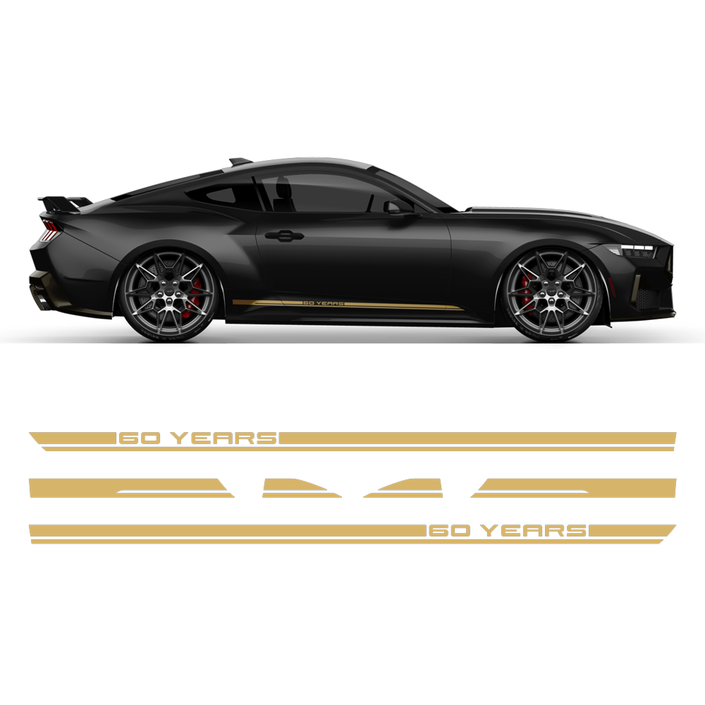 60th Anniversary rocker stripes, for Mustang 2024 - 2025