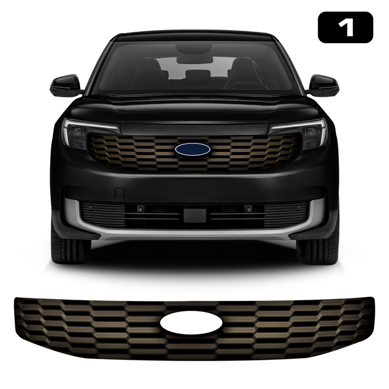 Front Grill Imitation Decal BRONZE, for Ford Explorer EV 2024<