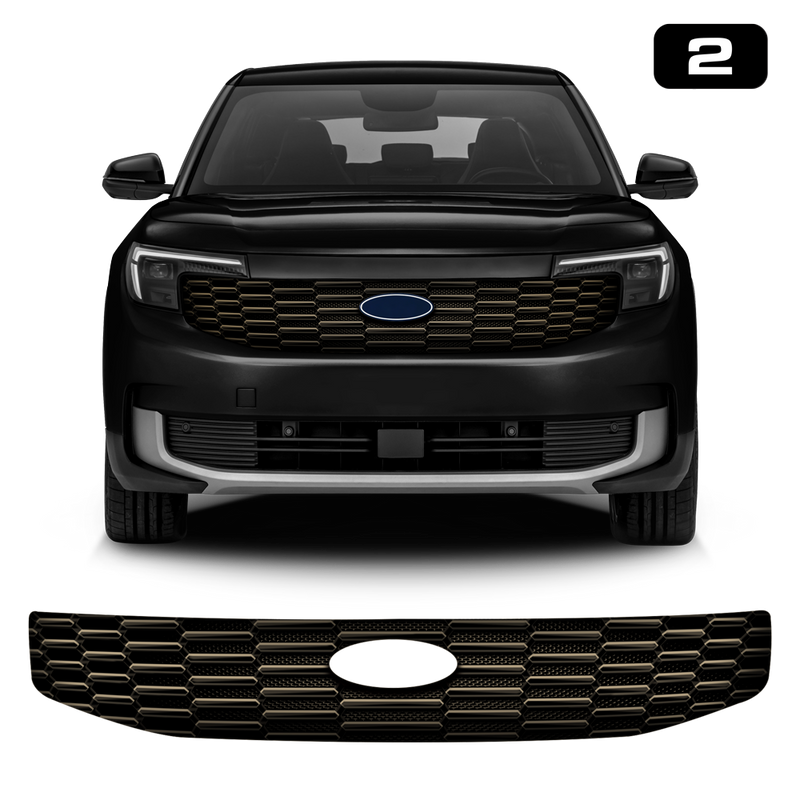 Front Grill Imitation Decal BRONZE, for Ford Explorer EV 2024<