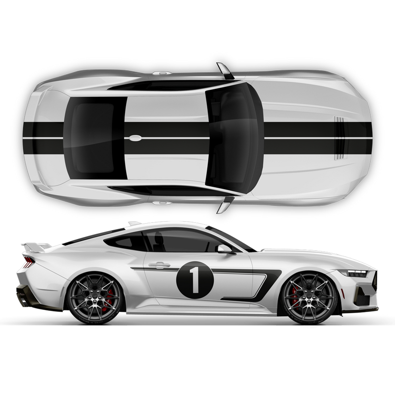 Racing Stripes Set, designed to fit Mustang 2024-2025 (Gen7)