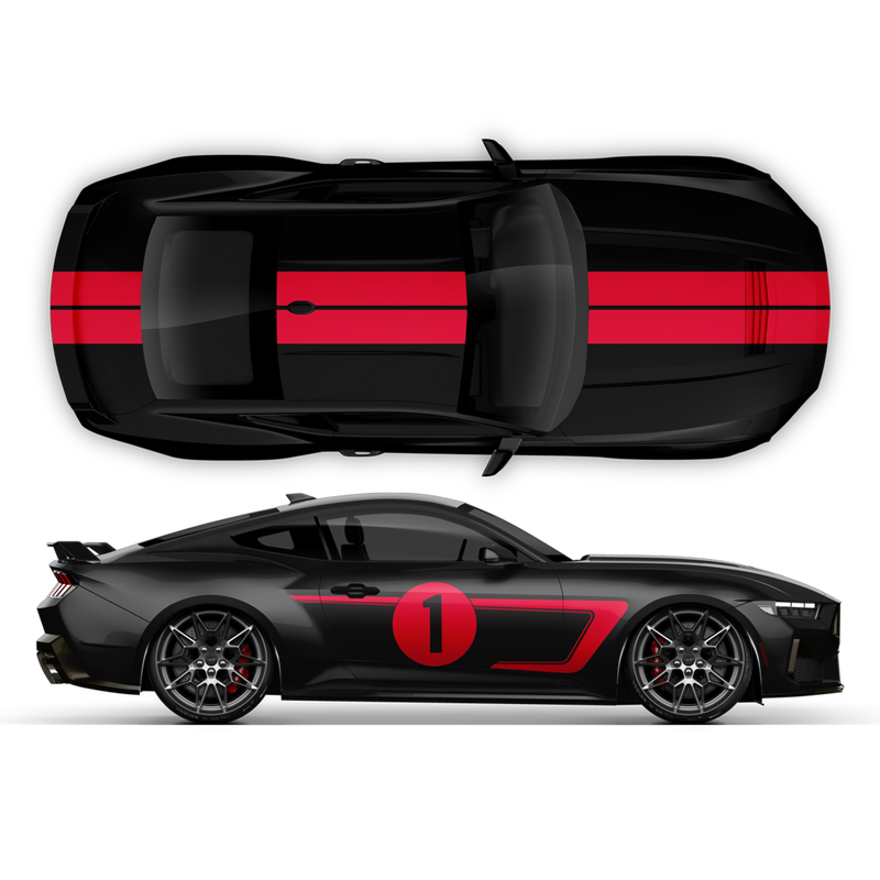 Racing Stripes Set, designed to fit Mustang 2024-2025 (Gen7)
