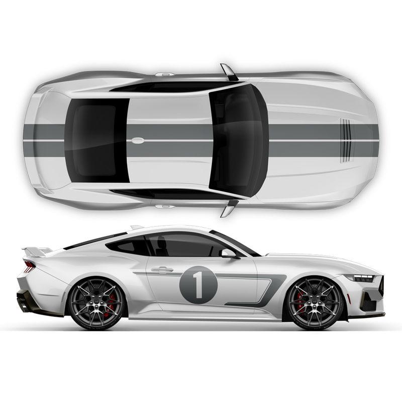Racing Stripes Set, designed to fit Mustang 2024-2025 (Gen7)