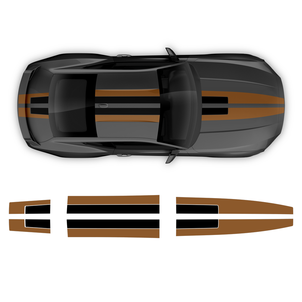 Mustand Racing Racing Stripes Two colors Racing Stripes Set, for Mustang 2024 - 2025 (Gen7)