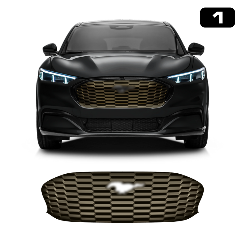 Front Grill Imitation Decal Bronze, for Ford Mustang Mach-E 2021 2022 2023 2024