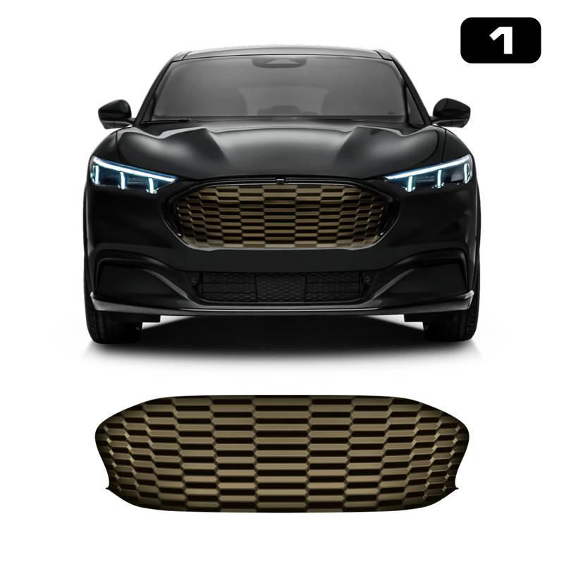 Front Grill Imitation Decal Bronze, for Ford Mustang Mach-E 2021 2022 2023 2024