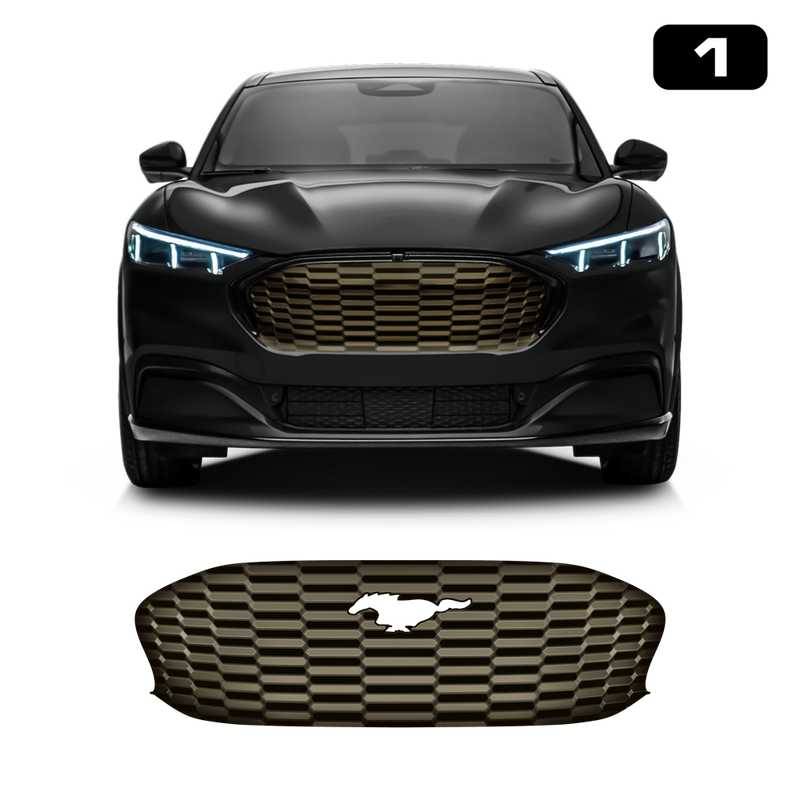 Front Grill Imitation Decal Bronze, for Ford Mustang Mach-E 2021 2022 2023 2024