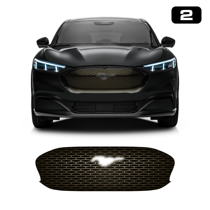 Front Grill Imitation Decal Bronze, for Ford Mustang Mach-E 2021 2022 2023 2024