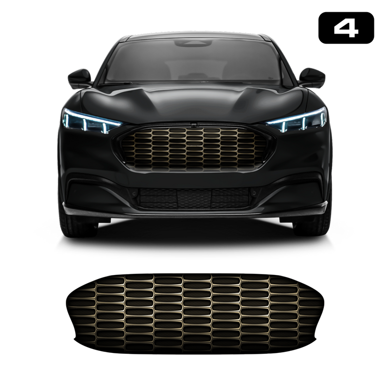 Front Grill Imitation Decal Bronze, for Ford Mustang Mach-E 2021 2022 2023 2024