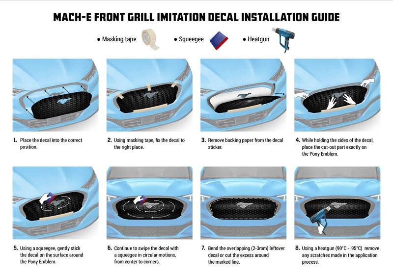 Front Grill Imitation Decal, for Ford Mustang Mach-E 2021 2022 Decals - autodesign.shop