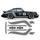 Curved Martini Side Stripes Graphic, for Porsche 964 ( 1989 - 1993 )