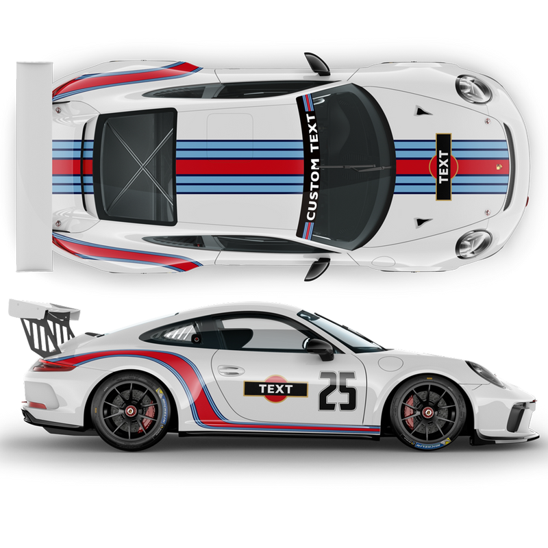 Curved Martini Decals set, for Carrera 996/997/991/992