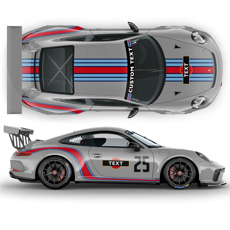 Curved Martini Decals set, for Carrera 996/997/991/992