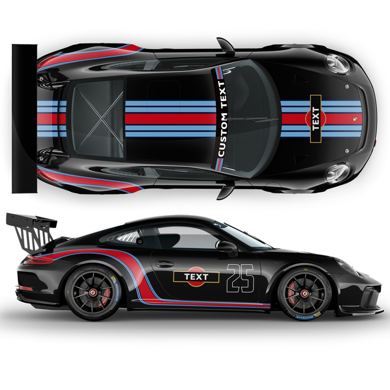 Curved Martini Decals set, for Carrera 996/997/991/992