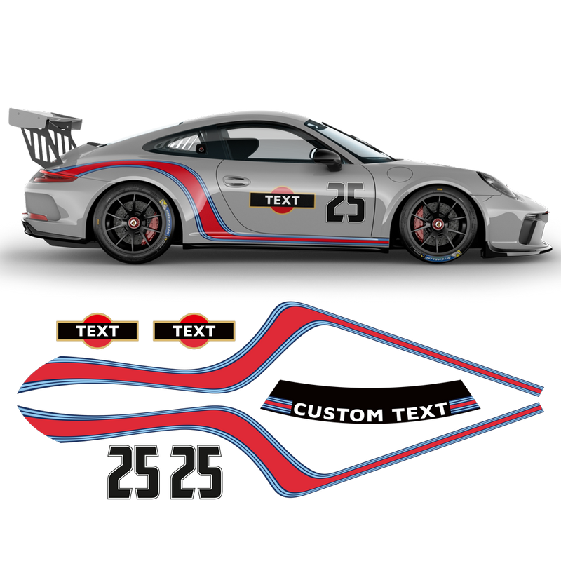 Curved Martini Decals set, for Carrera 996/997/991/992